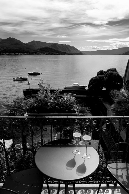 Breathtaking view of Lake Maggiore, Italy, from my hotel room at Relais Villa Porta in Luino.
